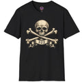 Distressed skull and crossbones emblem with the number 322 in vintage gothic secret society style