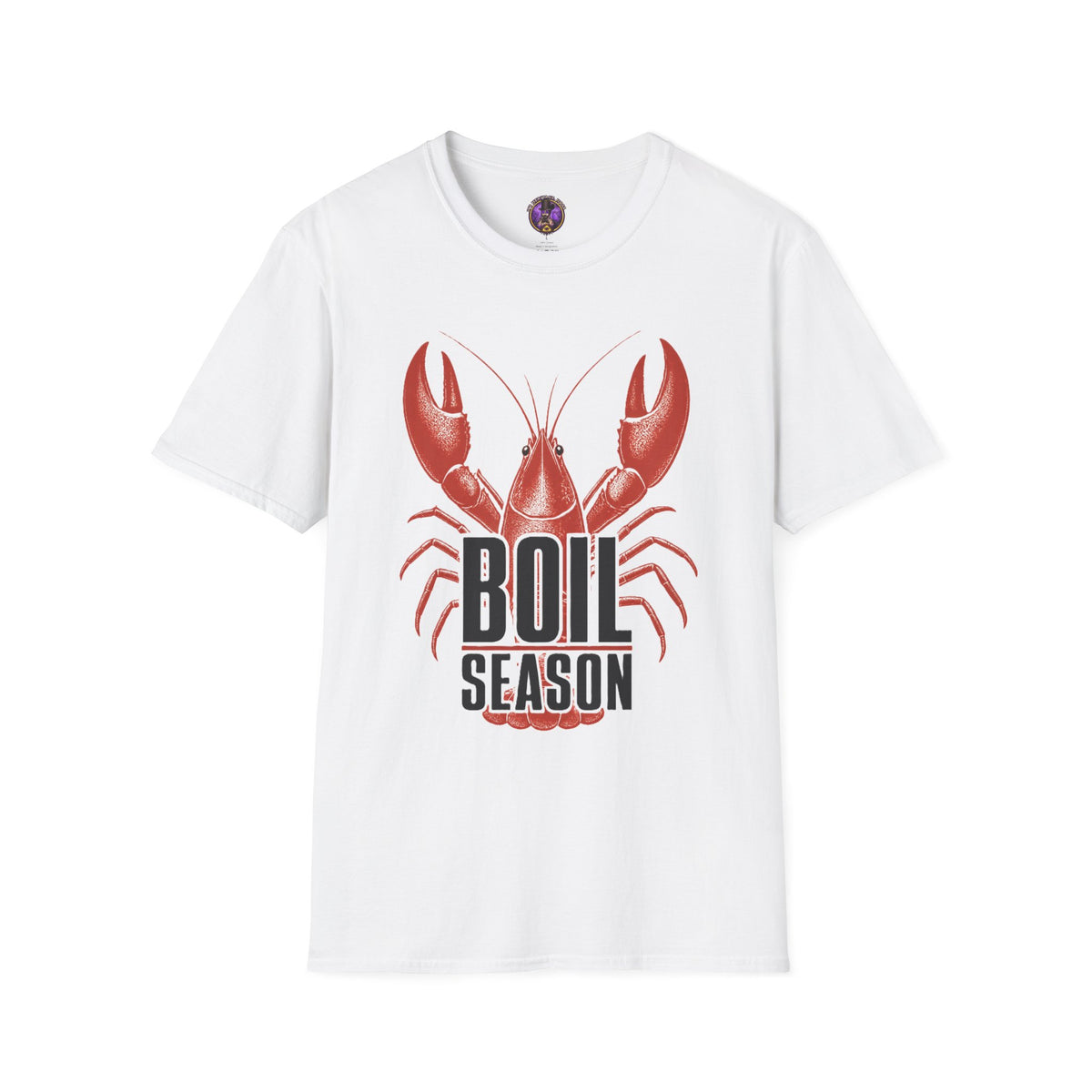 Front view of the Boil Season Louisiana Crawfish shirt.
