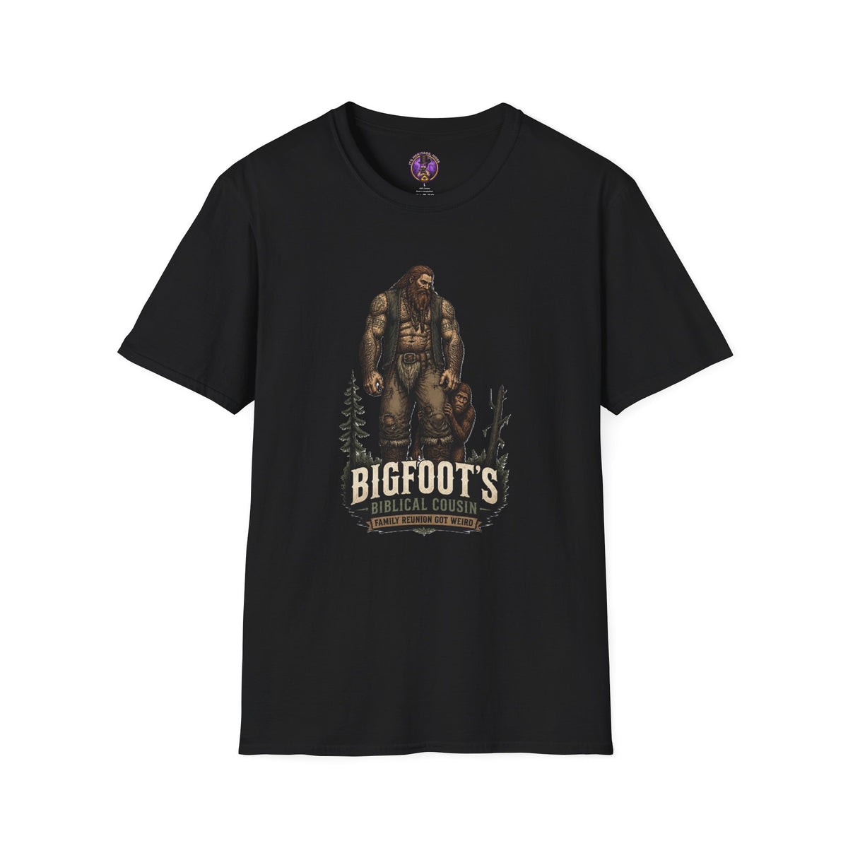 Front view of the Bigfoot's Biblical Cousin Nephilim Shirt.