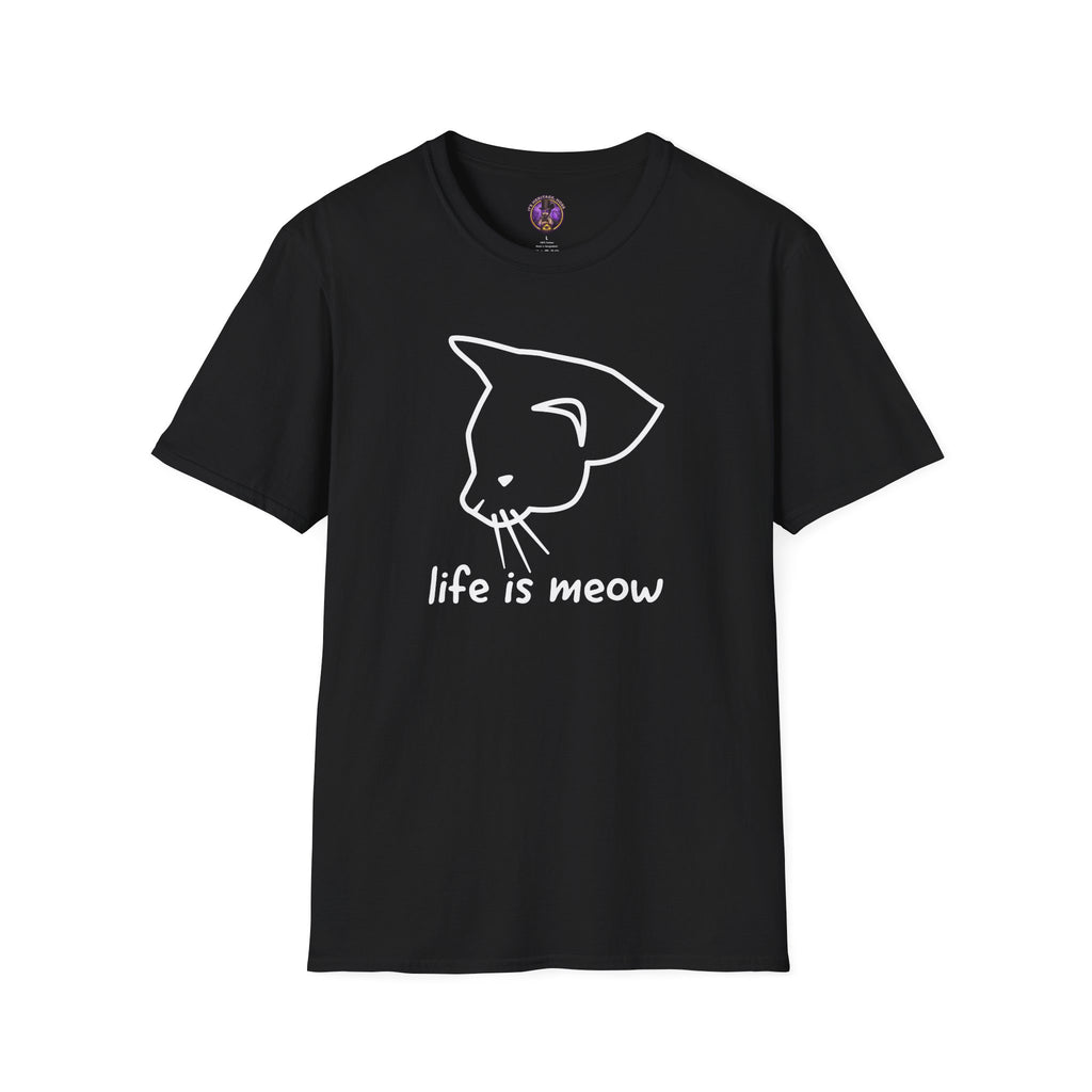 Cat T-Shirt - "Life is Meow" Minimalist Cat Graphic Tee graphic T-shirt product image 1