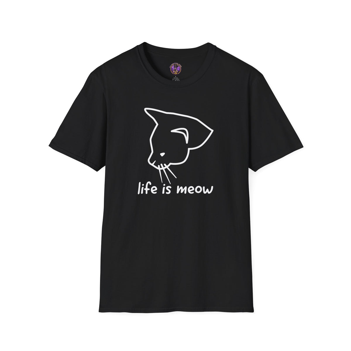 Cat T-Shirt - "Life is Meow" Minimalist Cat Graphic Tee graphic T-shirt product image 1