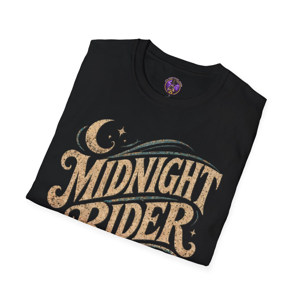 Midnight Rider T-Shirt | Retro Motorcycle Moon Graphic Tee graphic T-shirt product image 5