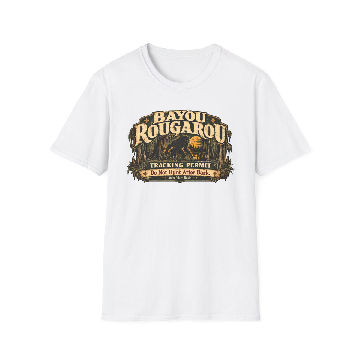 Bayou Rougarou Tracking Permit T-Shirt — Louisiana Cryptid