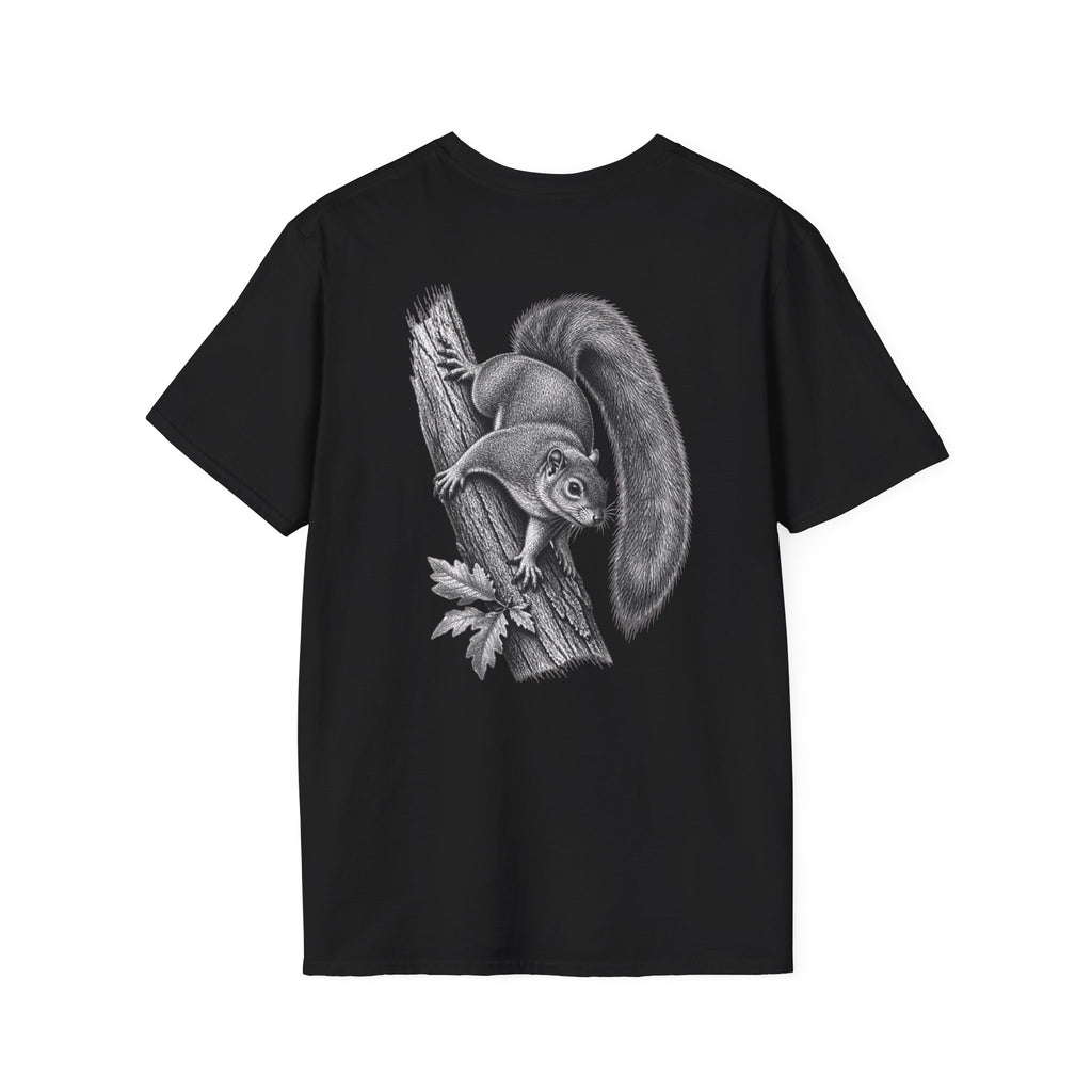 Squirrel Sketch T-Shirt — Detailed Vintage Woodland Wildlife Tee — product view 1