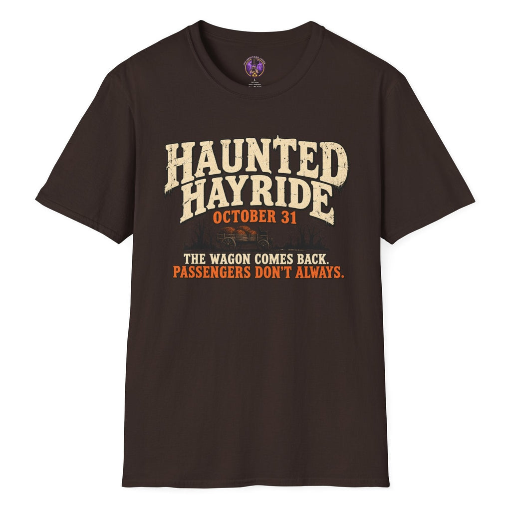 Haunted Hayride T-Shirt — "The Wagon Comes Back. Passengers Don't Always." Halloween Tee