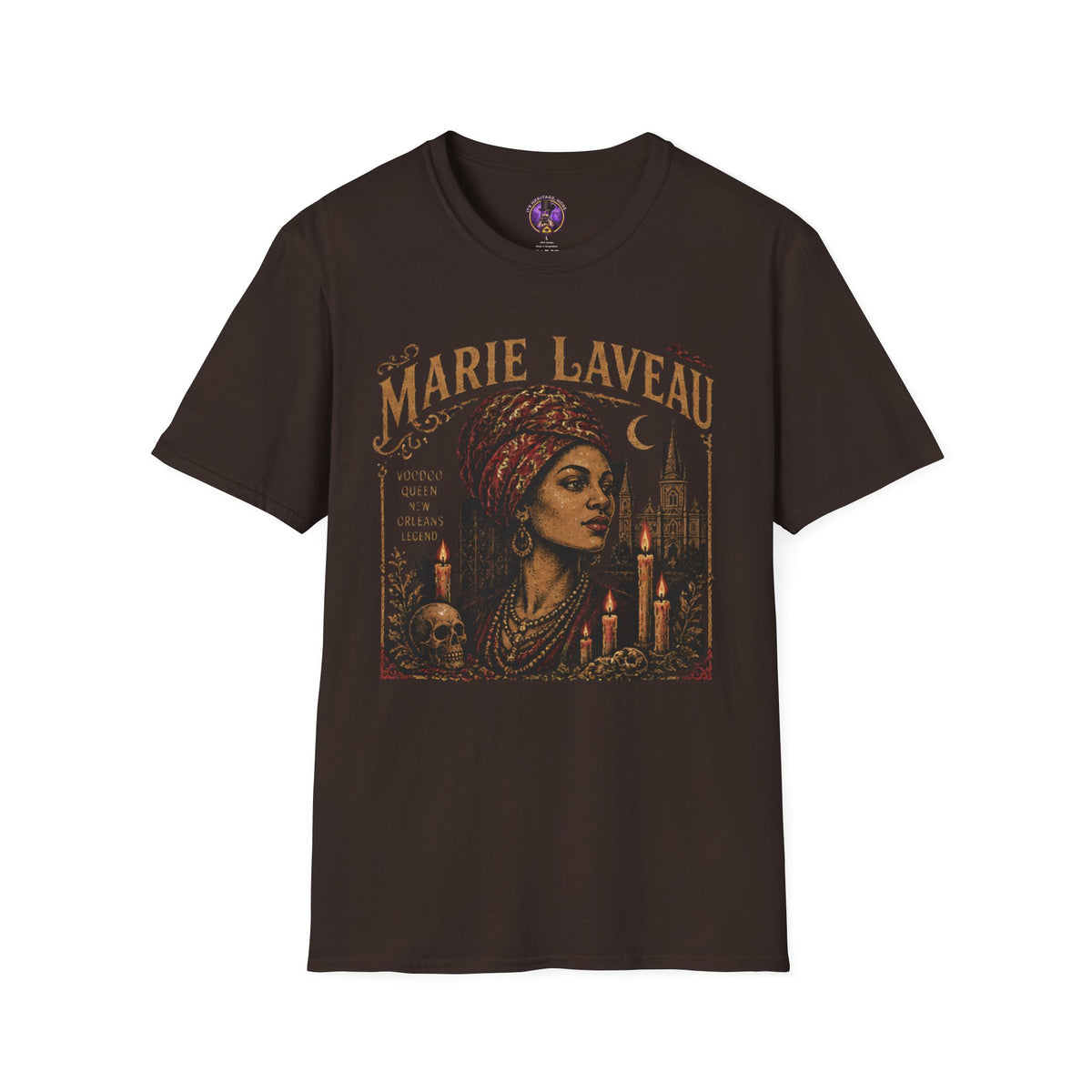 Marie Laveau Voodoo T‑Shirt - New Orleans Mystic Portrait Tee graphic T-shirt product image 2