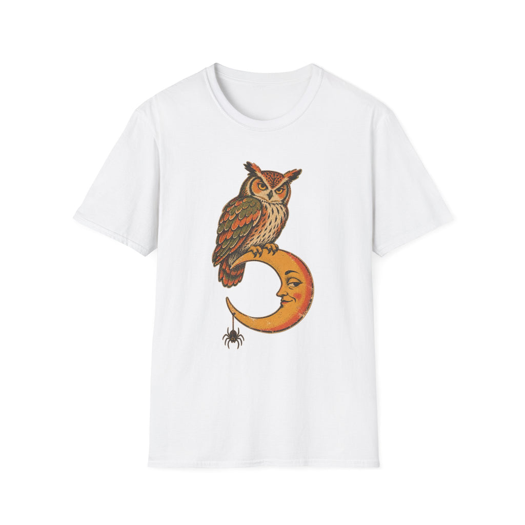 Owl And Crescent Moon