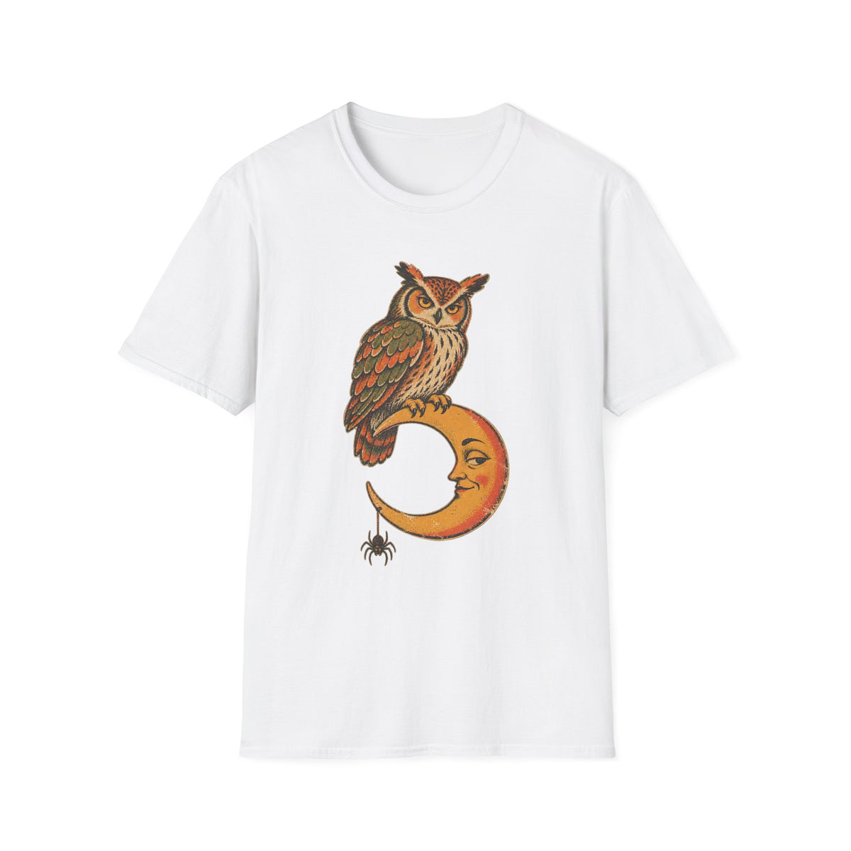 Owl And Crescent Moon
