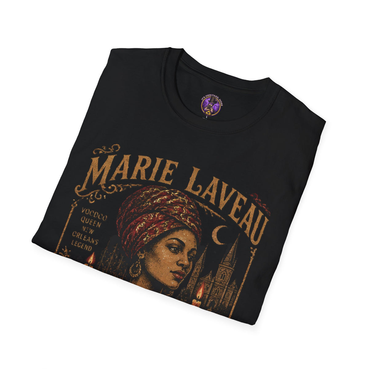 Marie Laveau Voodoo T‑Shirt - New Orleans Mystic Portrait Tee graphic T-shirt product image 5