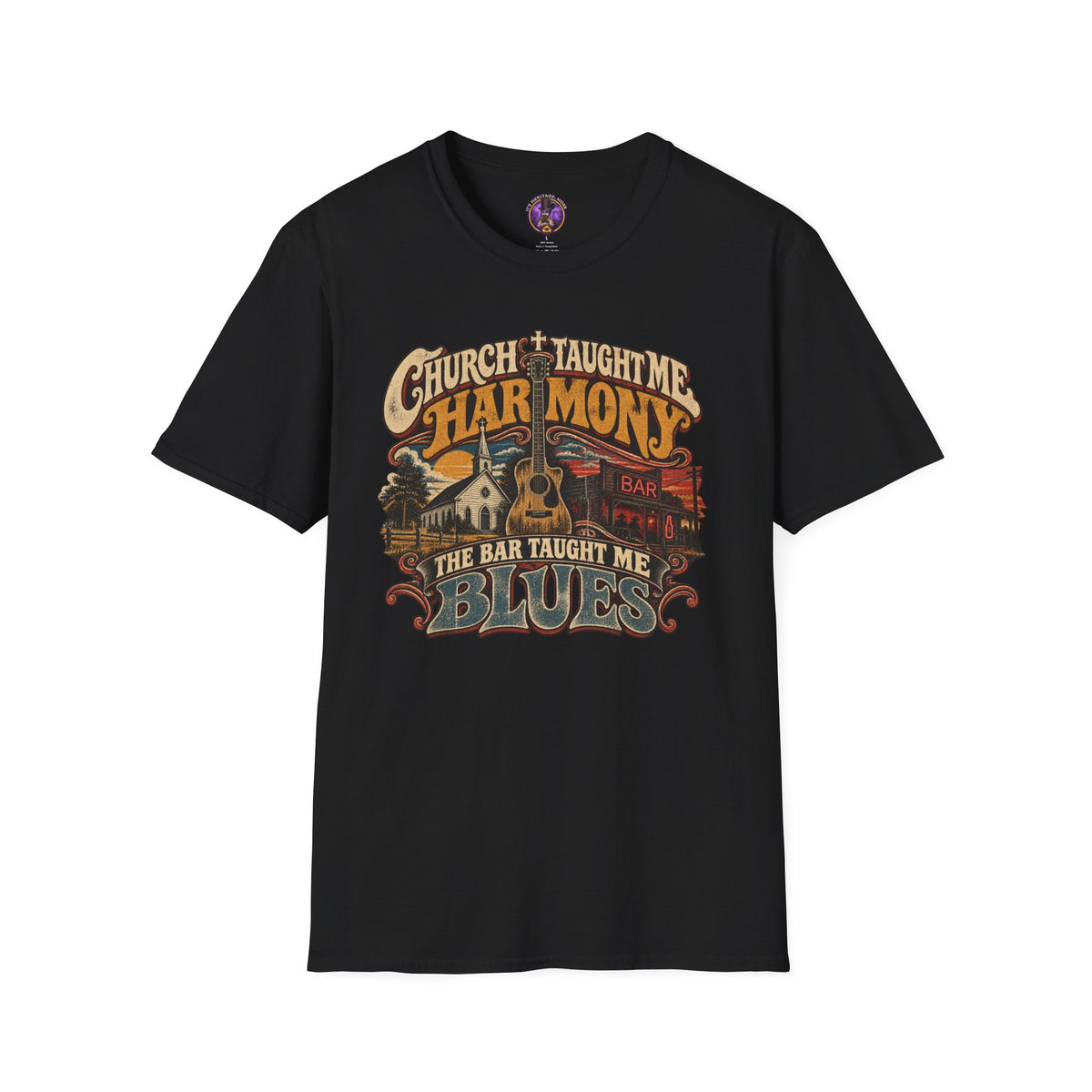 Harmony & Blues Music Shirt | Vintage Southern Graphic Tee graphic T-shirt product image 1