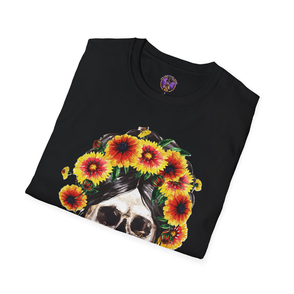 Skull with Sunflower Crown T-Shirt