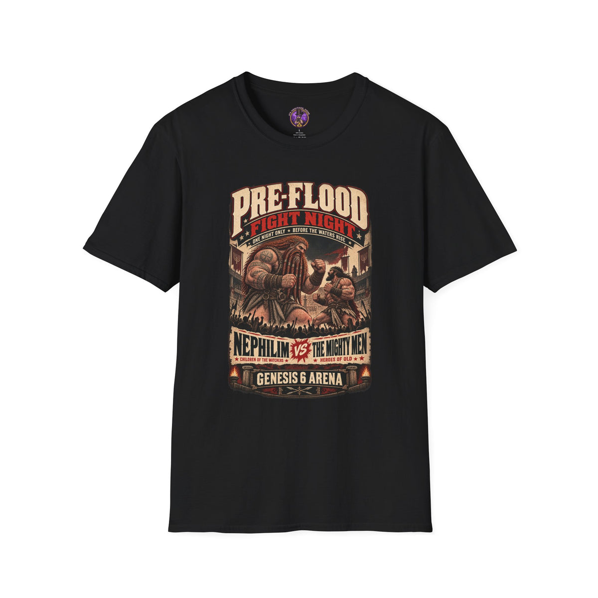 Front view of the Pre-Flood Fight Night Nephilim Shirt.
