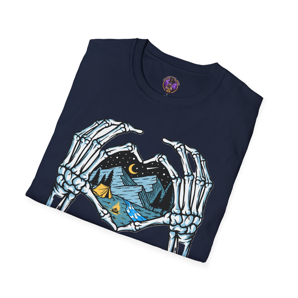 Skeleton Hands Heart Camping T-Shirt