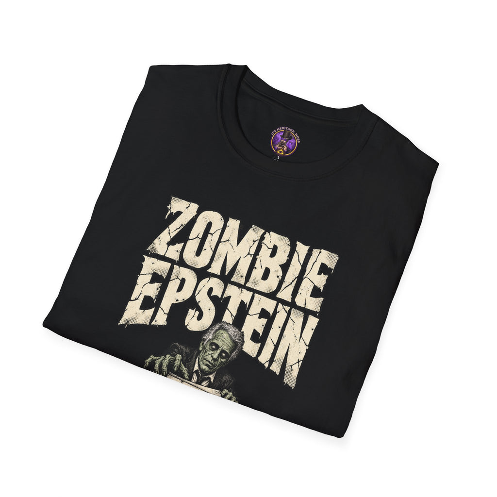 Zombie Epstein T-Shirt — "The Files Won't Stay Buried" Vintage Horror Tee