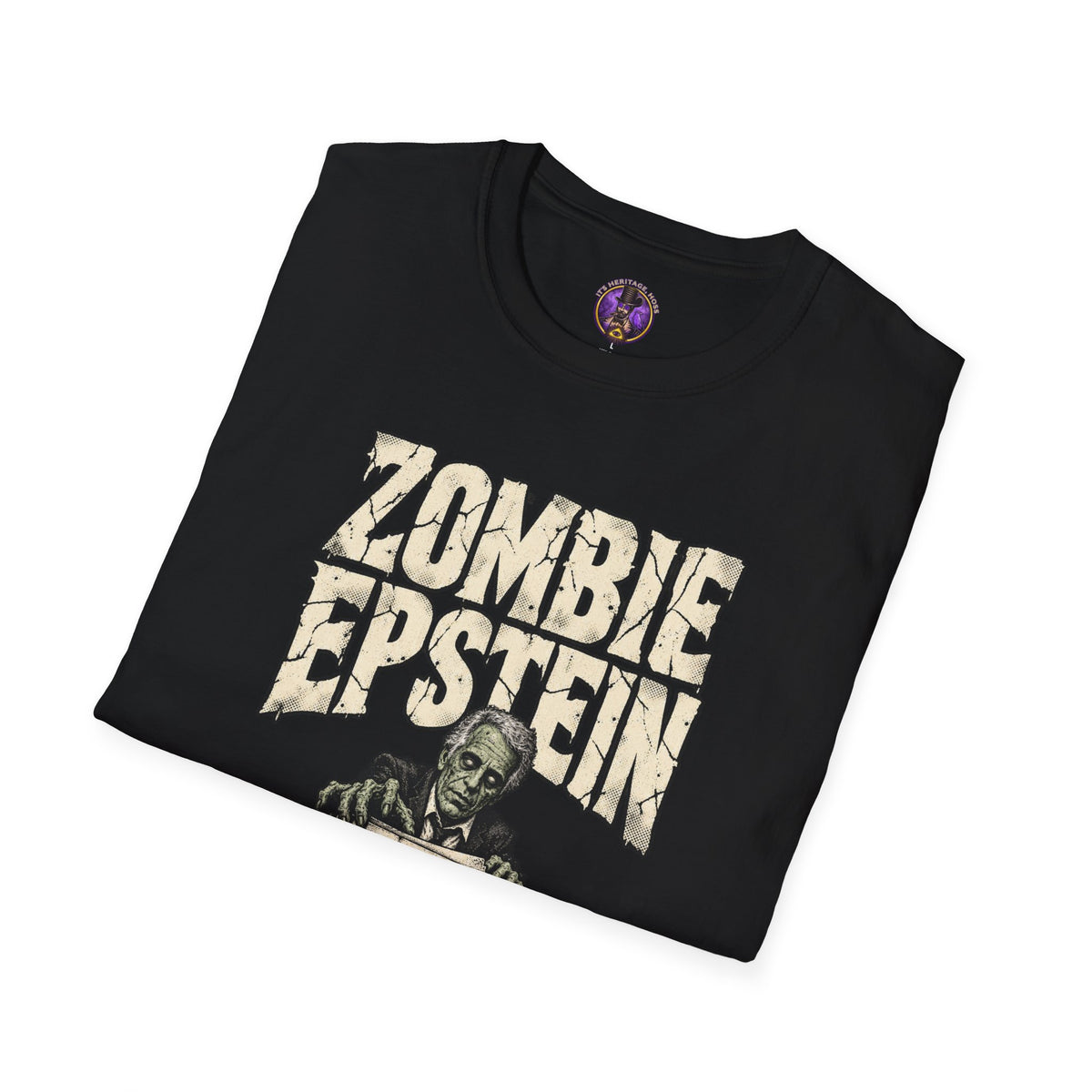 Zombie Epstein T-Shirt — "The Files Won't Stay Buried" Vintage Horror Tee