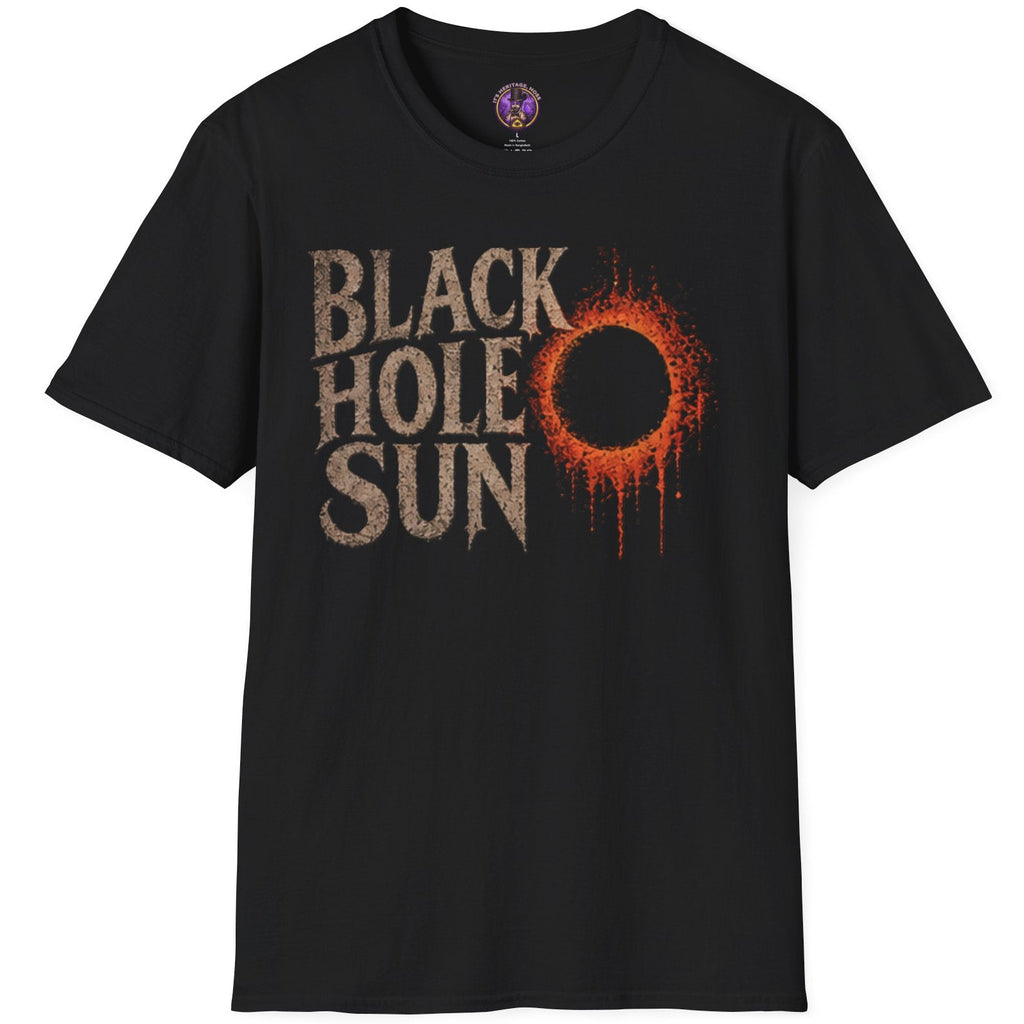Black Hole Sun graphic with bold solar eclipse artwork and distressed 1990s grunge-inspired styling.