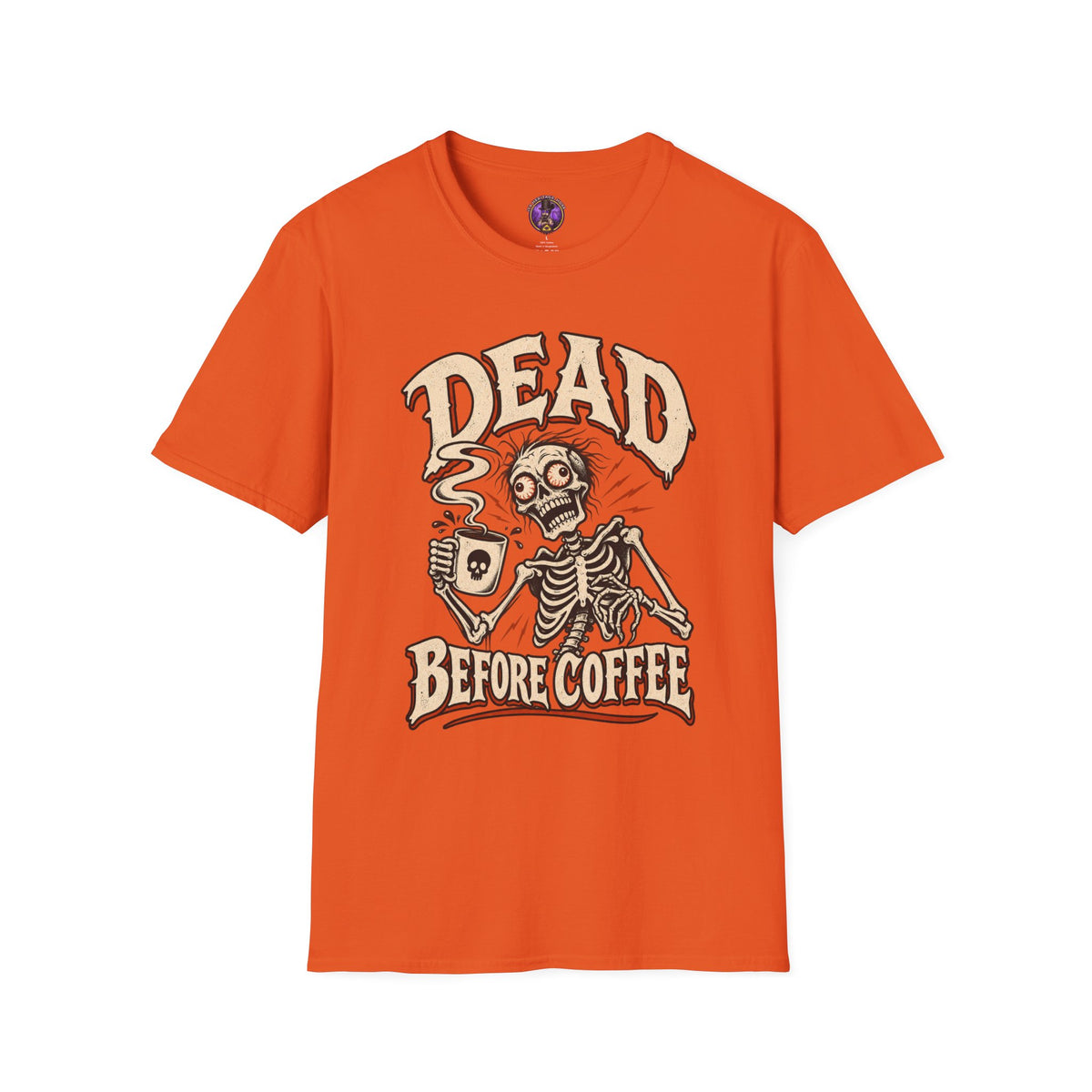 Dead Before Coffee T-Shirt - Vintage Skeleton Coffee Tee graphic T-shirt product image 5