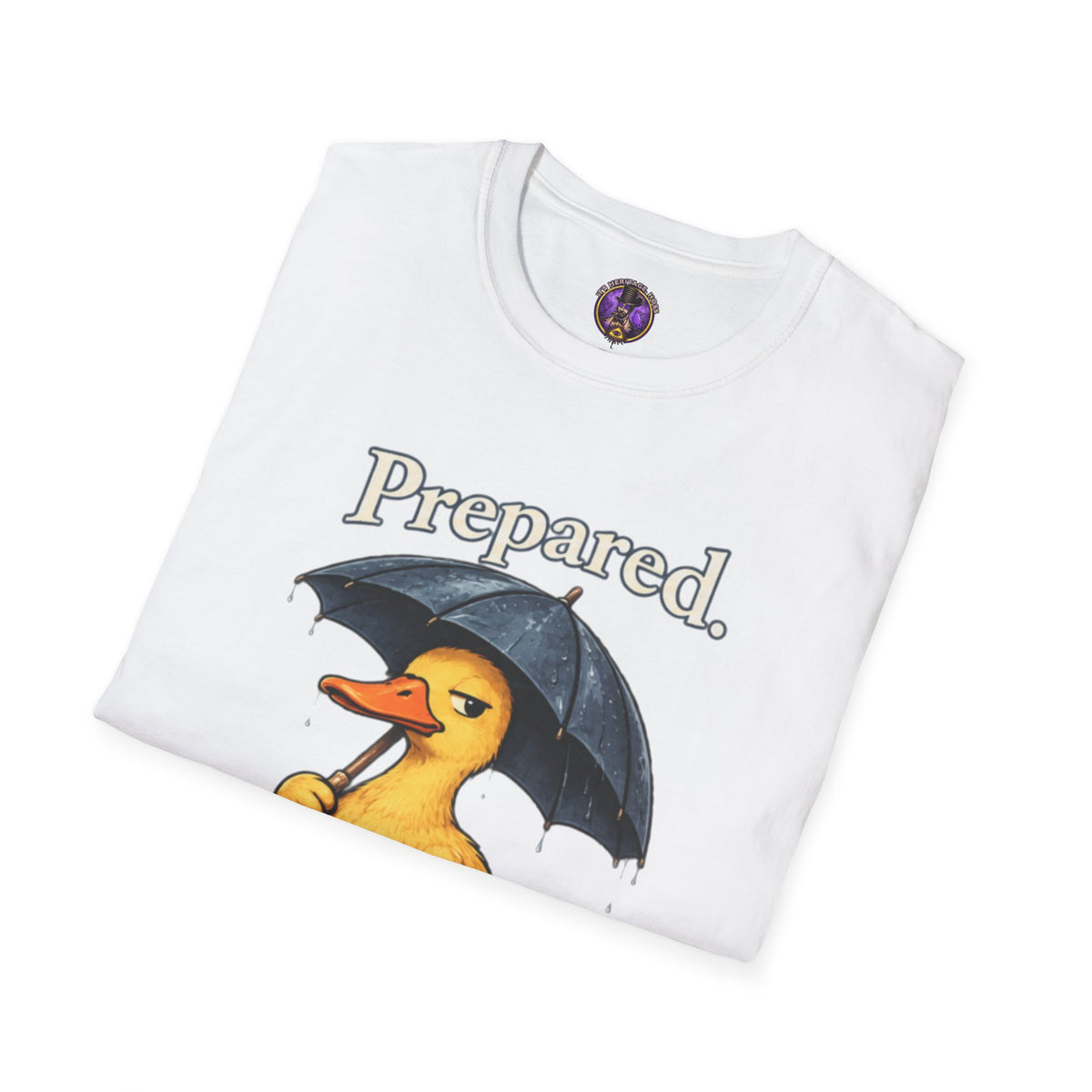 Prepared Duck T-Shirt - Cute Duck with Umbrella Graphic Tee graphic T-shirt product image 6