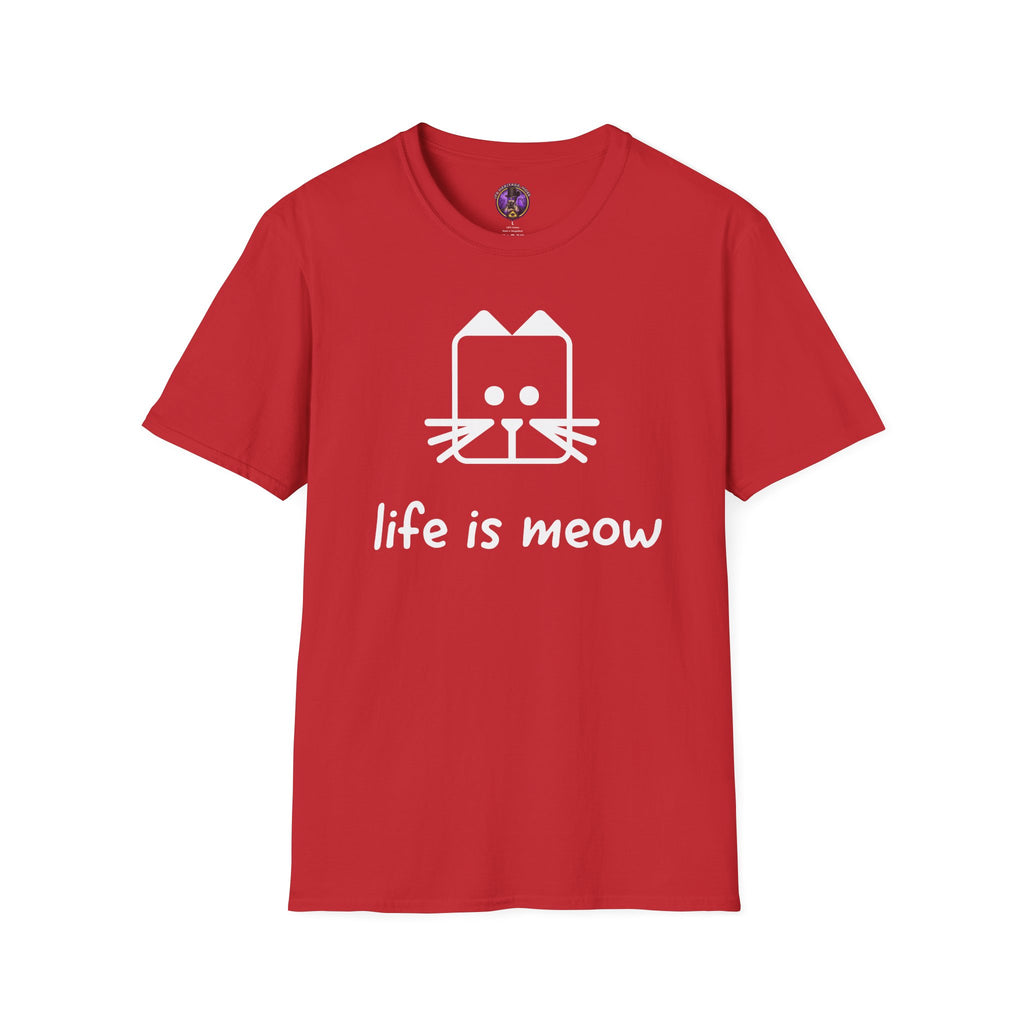 Cat T-Shirt - "Life Is Meow" Cute Minimalist Cat Graphic Tee graphic T-shirt product image 3