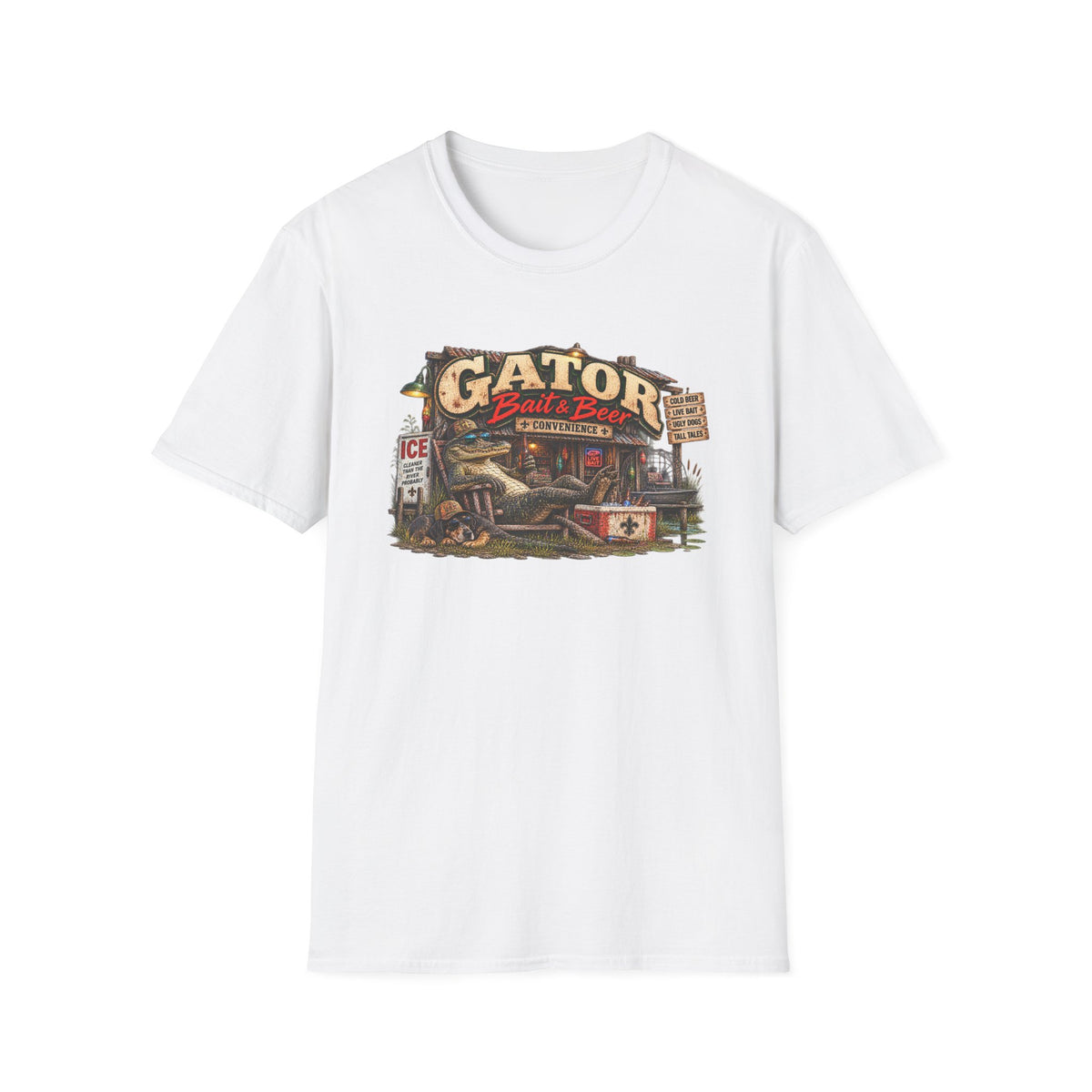 Gator Bait & Beer T-Shirt — Bayou Fishing Humor