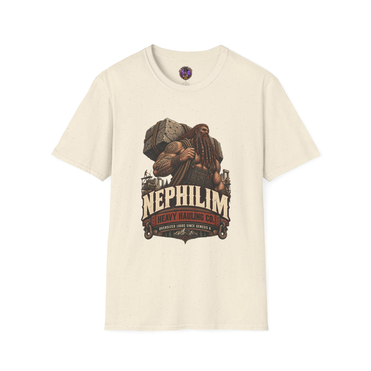 Front view of the Nephilim Heavy Hauling Co. Shirt.