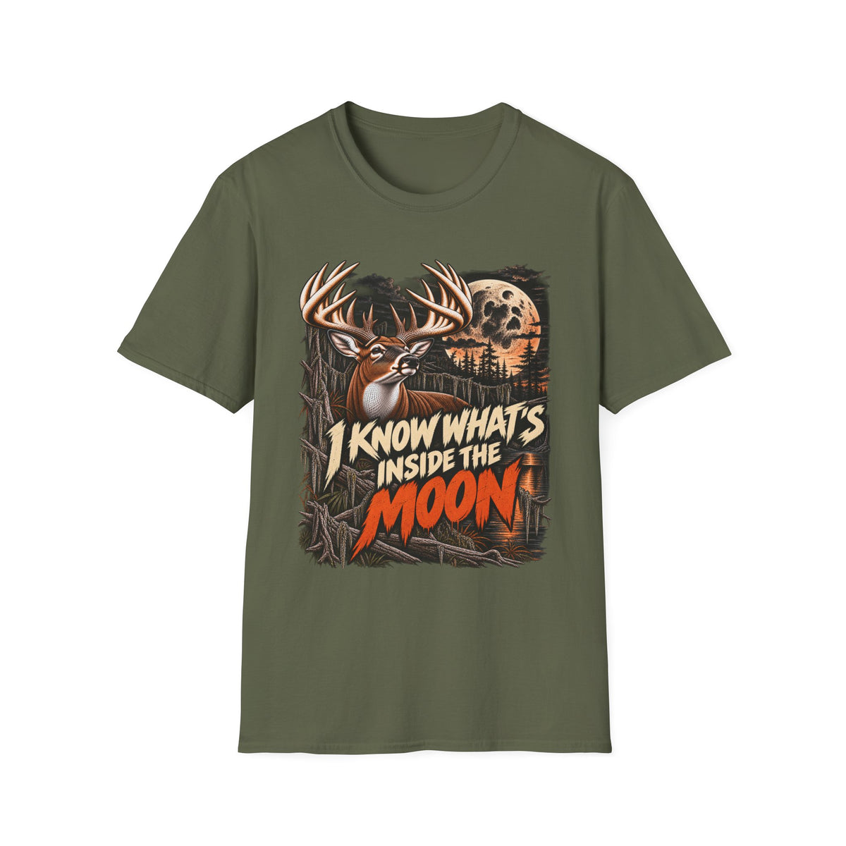 I Know What's Inside The Moon Weird Whitetail Deer Design