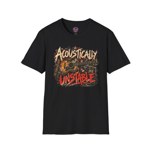 Acoustic Guitar Shirt | Acoustically Unstable Music Tee graphic T-shirt product image 1