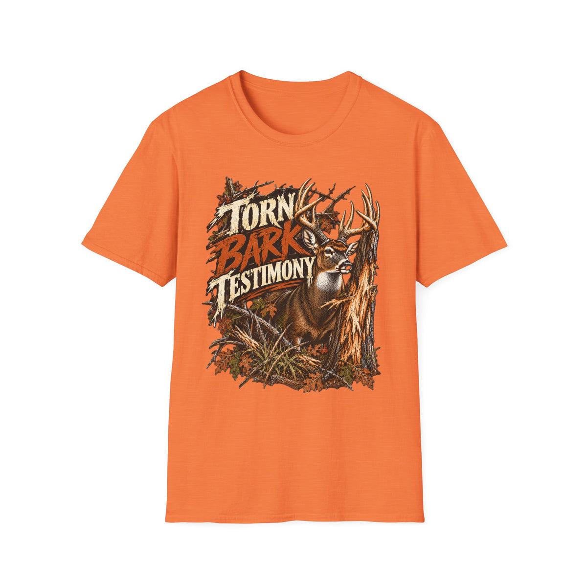 Torn Bark Testimony Whitetail Buck Rub Hunting Design