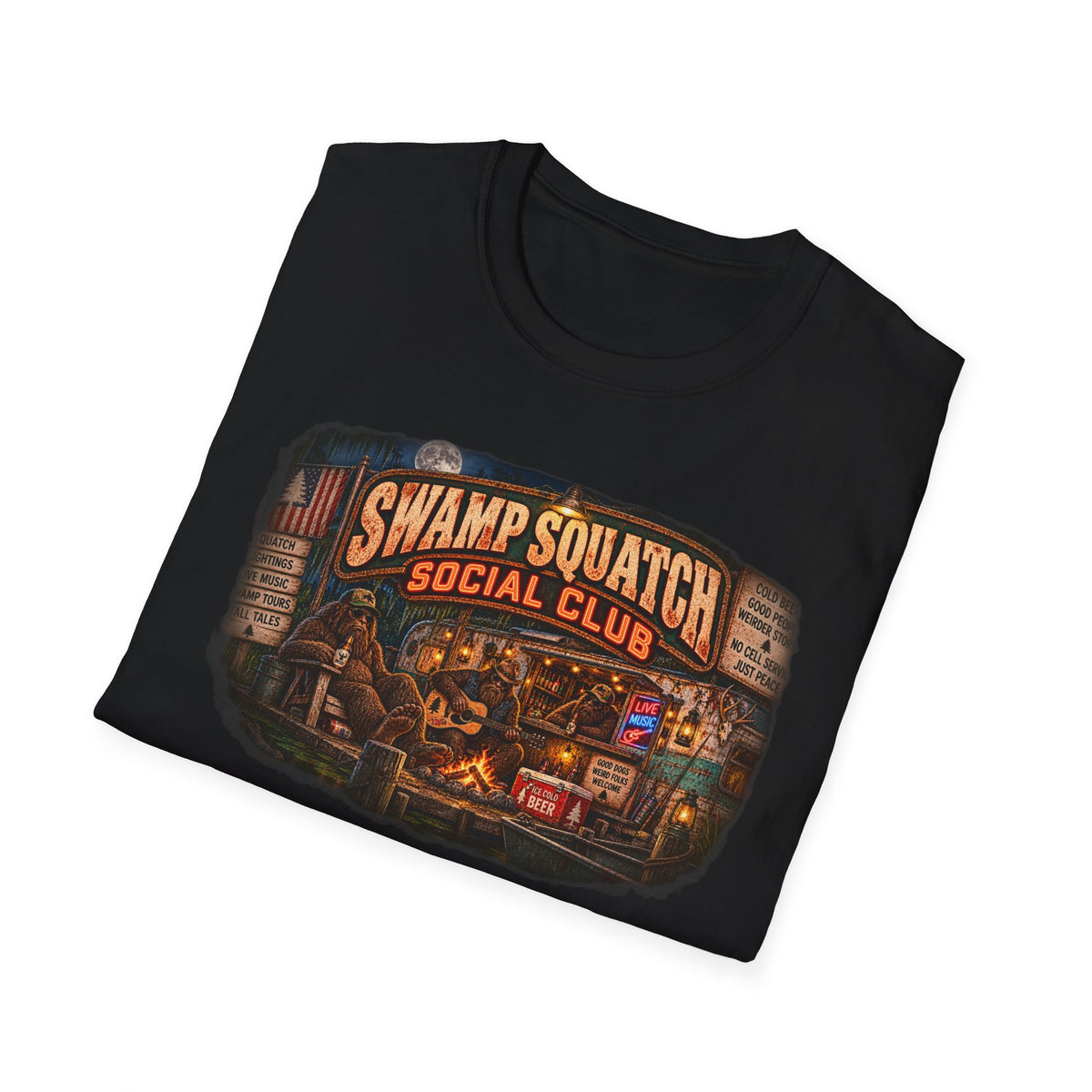 Swamp Squatch Social Club T-Shirt — Bayou Cryptid