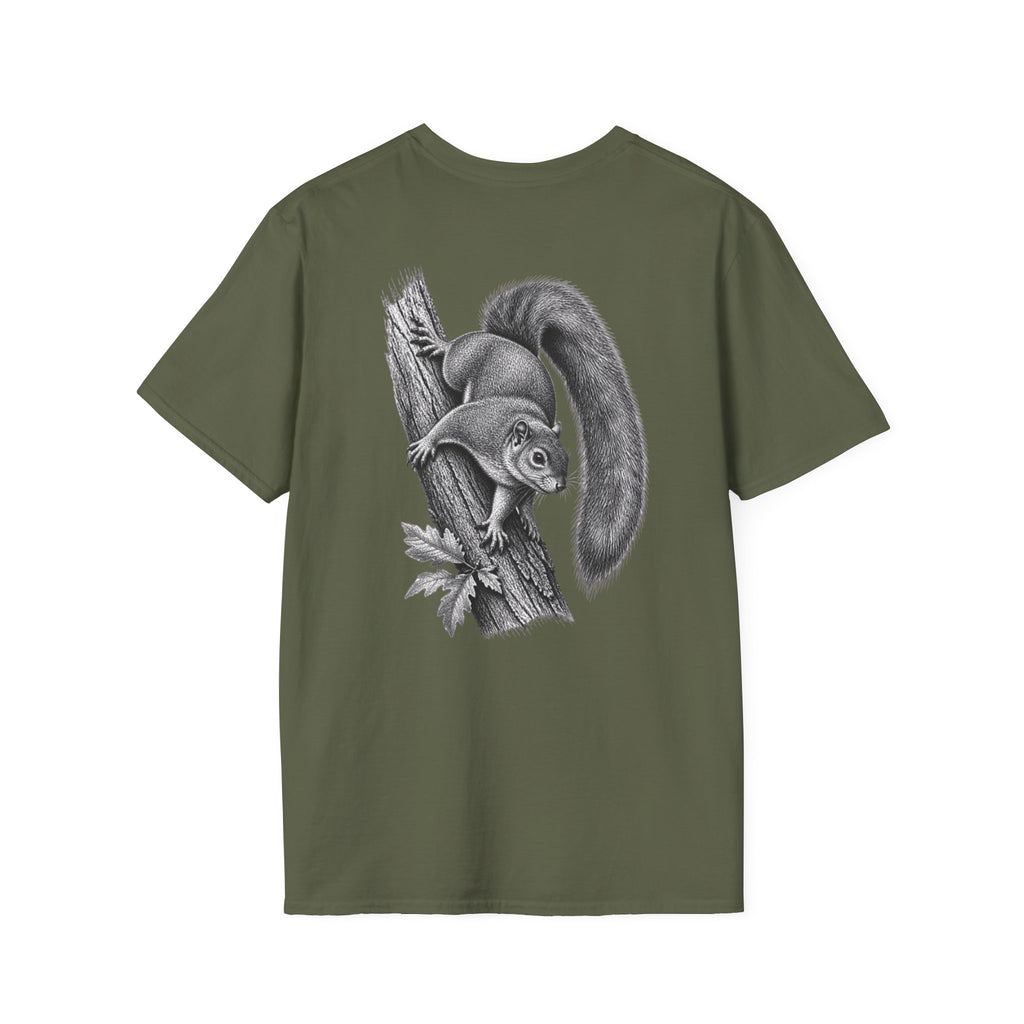 Squirrel Sketch T-Shirt — Detailed Vintage Woodland Wildlife Tee — product view 10