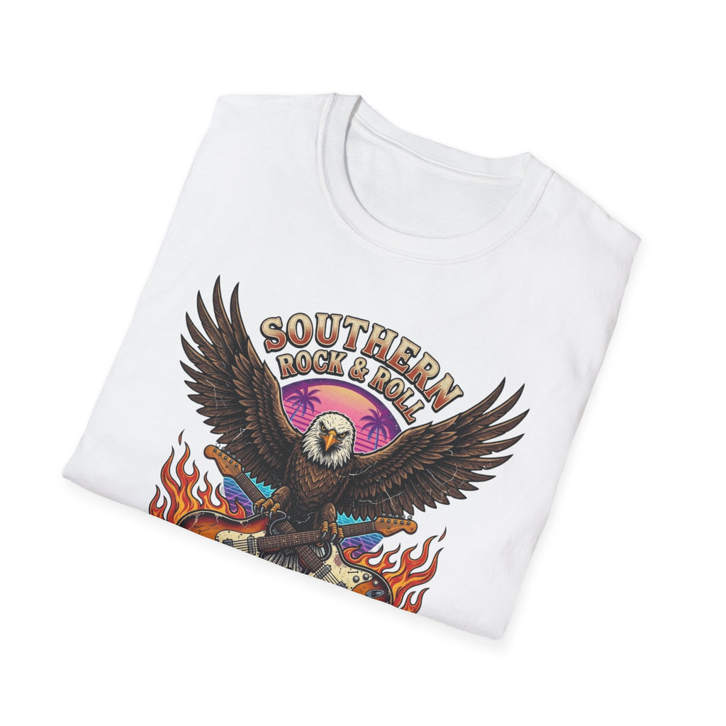 Folded Southern Rock & Roll Eagle T-Shirt showing its front graphic.