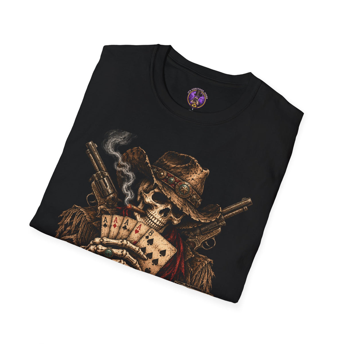 Skull Cowboy Poker T-Shirt | It's Heritage Hoss