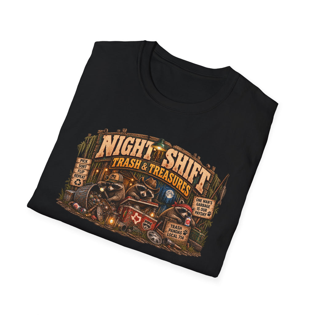Night Shift Trash & Treasures T-Shirt — Raccoon Humor