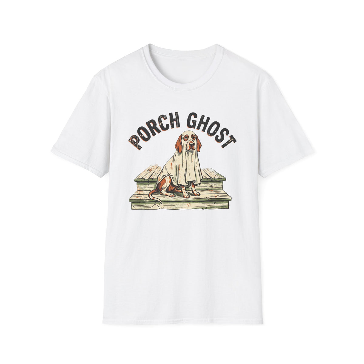 Southern Porch Dog Ghost Vintage Halloween Shirt