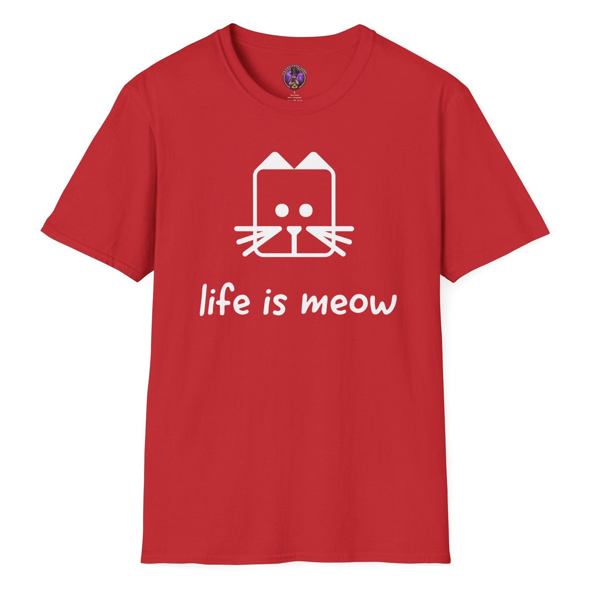 Life Is Meow Geometric Cat Tee | It's Heritage Hoss