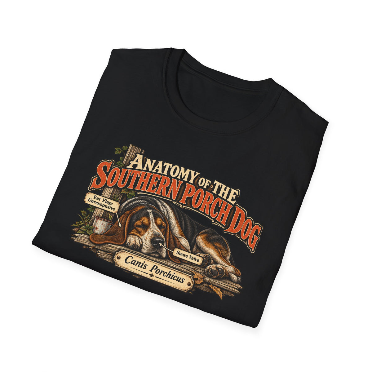 Anatomy of the Southern Porch Dog T-Shirt — Southern Dog Humor