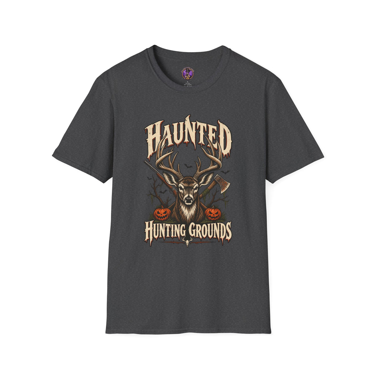 Haunted Hunting Grounds T-Shirt - Halloween Deer Skull Graphic Tee graphic T-shirt product image 4