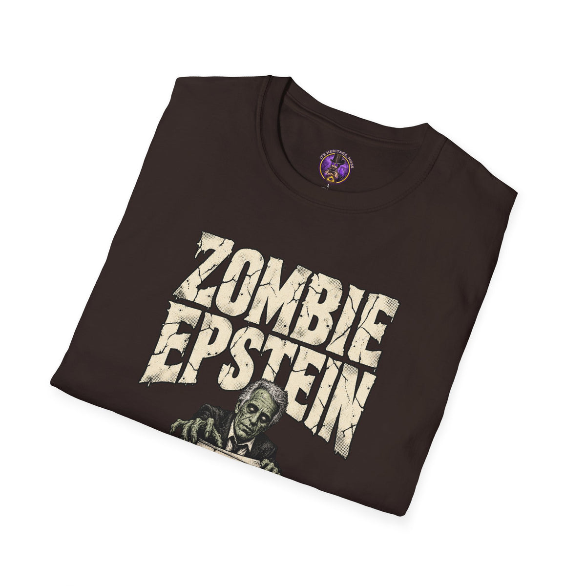 Zombie Epstein T-Shirt — "The Files Won't Stay Buried" Vintage Horror Tee