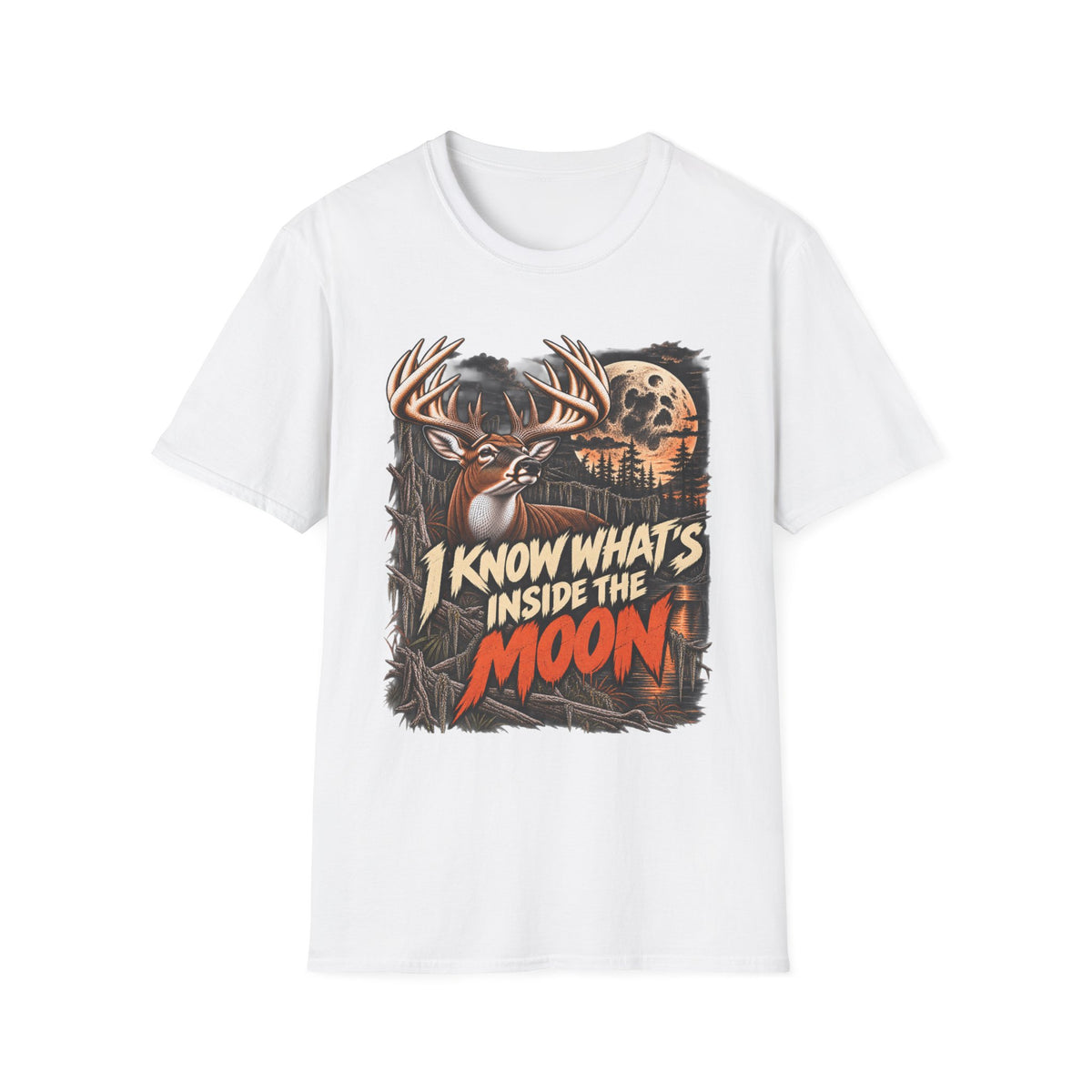 I Know What's Inside The Moon Weird Whitetail Deer Design