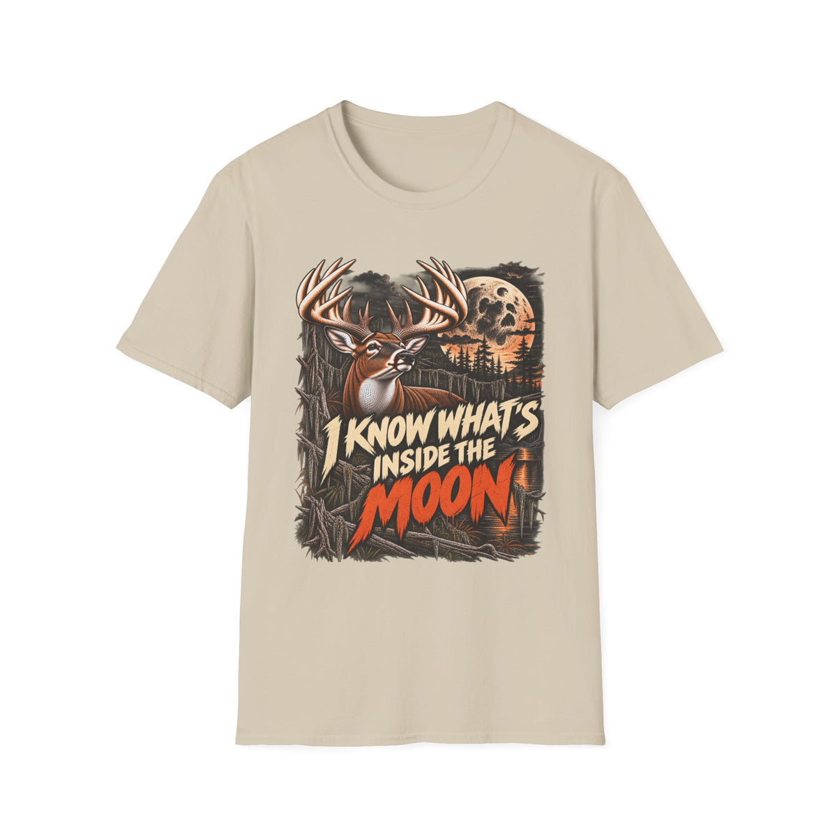 I Know What's Inside The Moon Weird Whitetail Deer Design