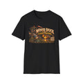 Wood Duck Flight Control graphic with duck and woodland artwork on a T-shirt