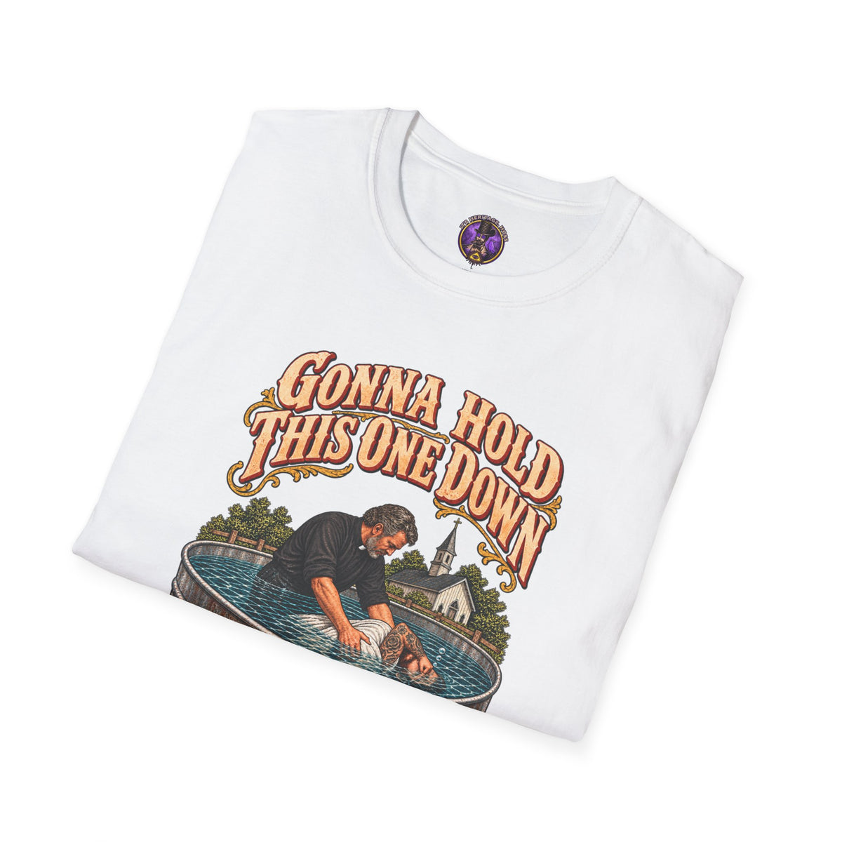 T-Shirt — "Gonna Hold This One Down 'Til The Bubbles Come Up" Rescue Dog Graphic Tee