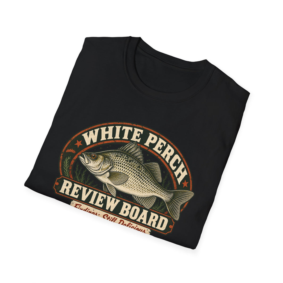 White Perch Review Board T-Shirt — Crappie Fishing