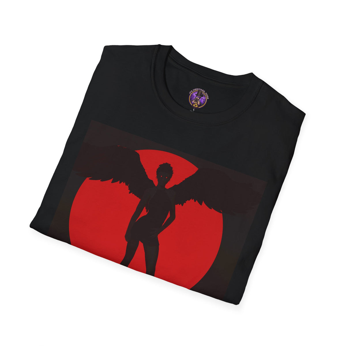 Angel Silhouette Red Moon T-Shirt