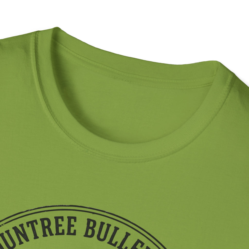 Crew-neck and upper print detail of the Bullfrog Circus Southern Frog shirt.