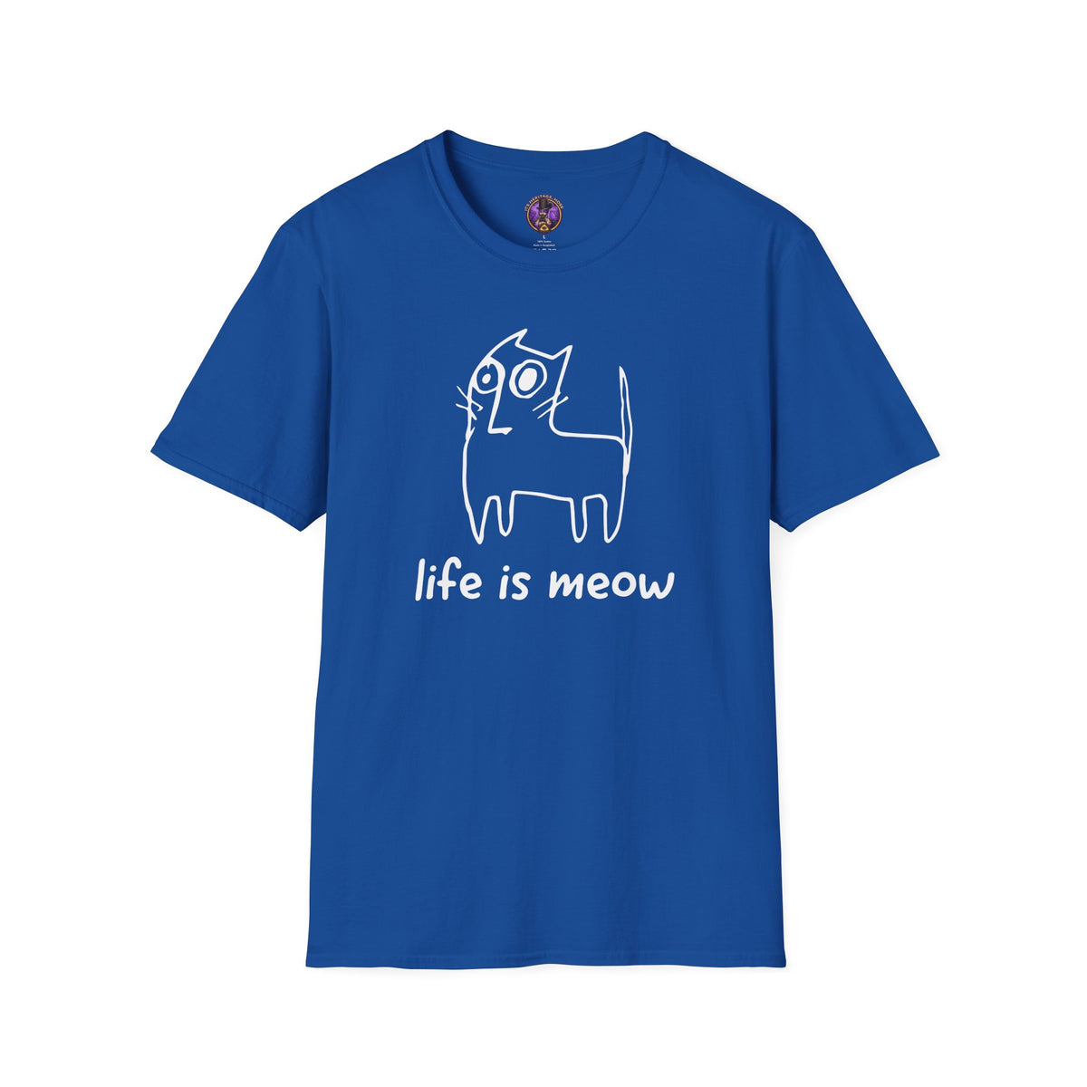 Cat T-Shirt - "Life Is Meow" Cute Doodle Cat Tee for Cat Lovers graphic T-shirt product image 2